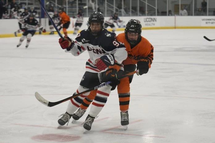 Womens Hockey Huskies look to add to winning column against Stonehill before entering conference play